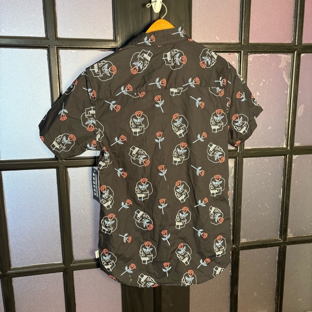 Corner Store Bodega Skull & Rose Button Up Shirt Mens Small Streetwear - Picture 3 of 8